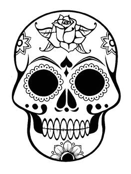 Coloriage Dia De Los Muertos Sugar Skull Template Sugar Skull Coloring Page Dia De Los