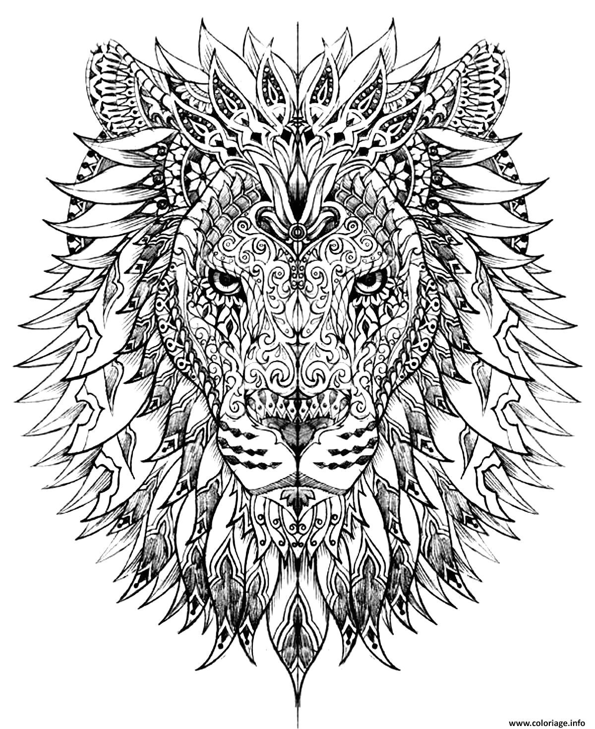 Coloriage Difficile A Imprimer Coloriage Adulte Difficile Tete Lion Dessin