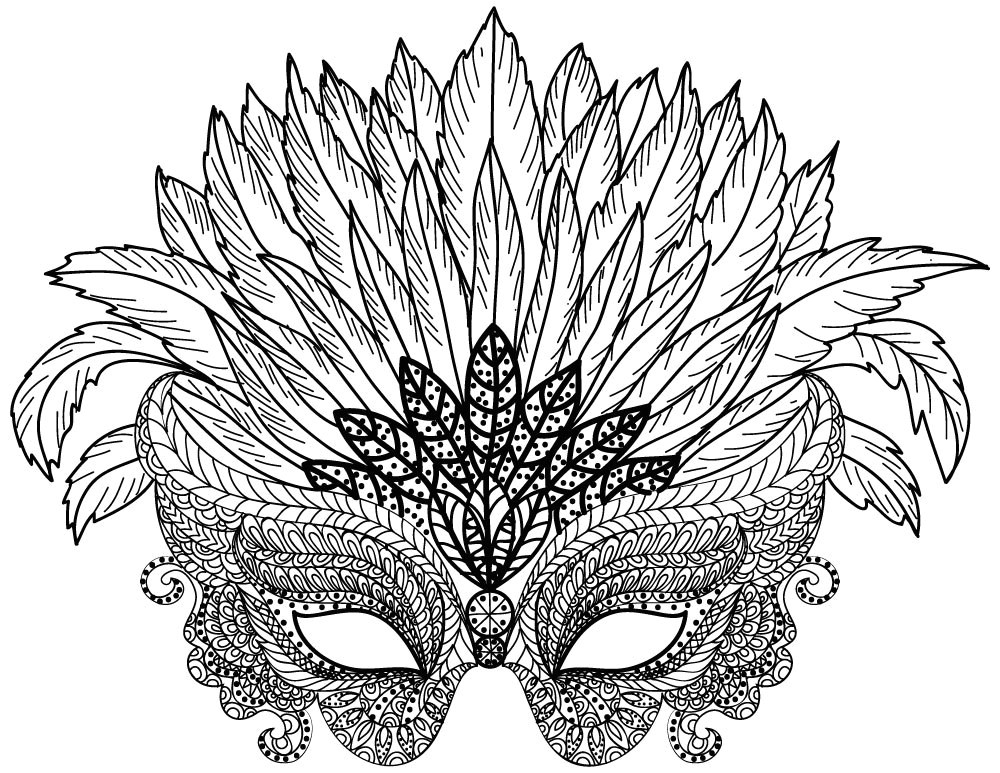 Coloriage Difficile A Imprimer Coloriage Difficile à Imprimer Masque à Plumes Artherapie
