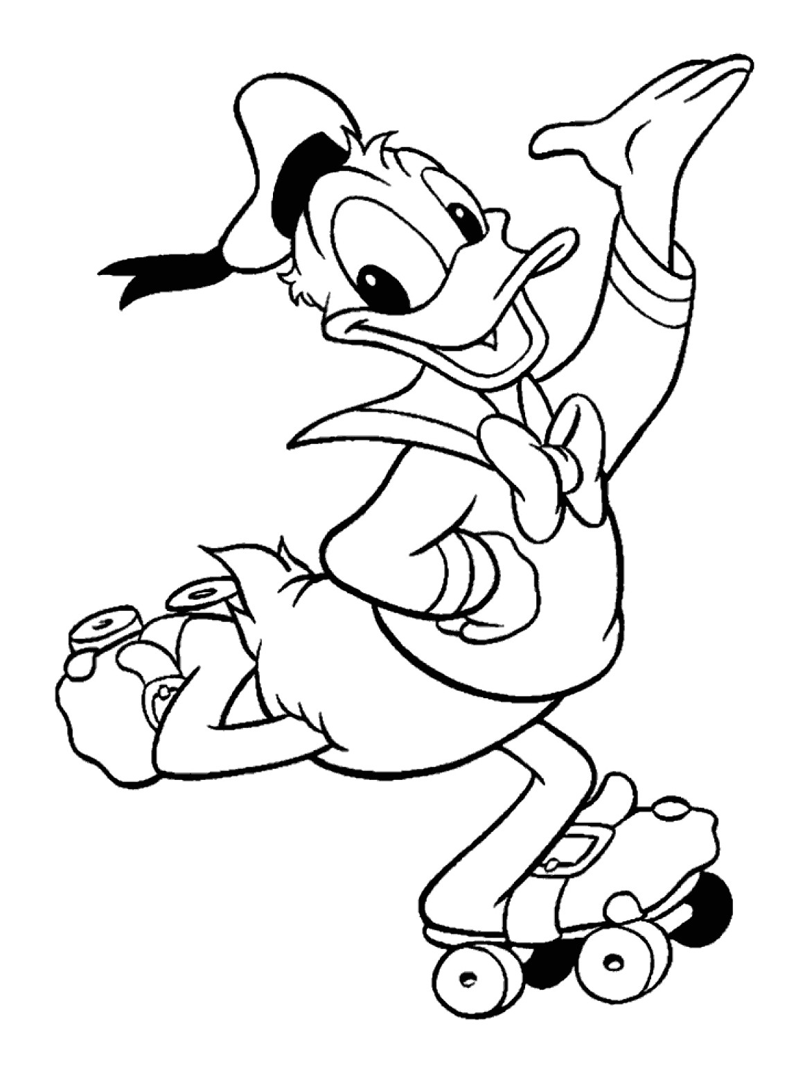 Coloriage Donald A Imprimer Donald Roulettes Coloriage Donald Coloriages Pour Enfants