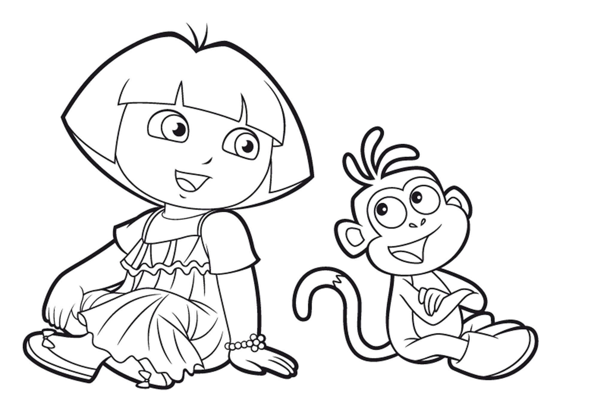 Coloriage Dora A Imprimer Gratuit Dessin Pour Coloriage Dora