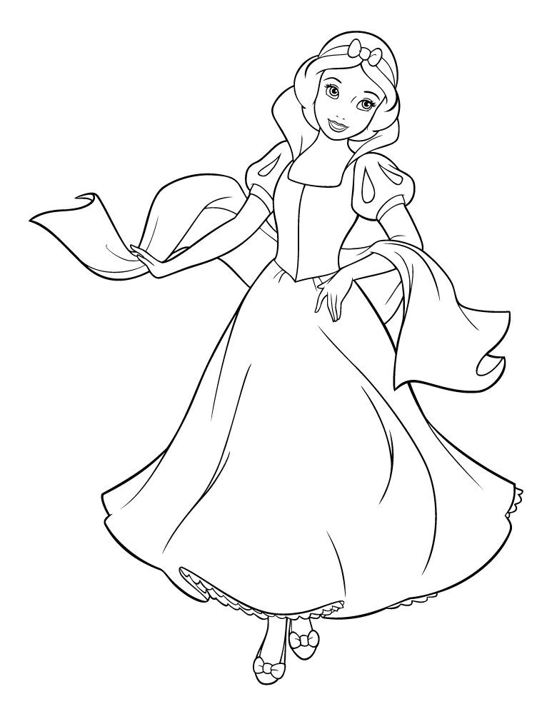 Coloriage Dora Et La Princesse Des Neiges Blanche Neige Princesse Disney à Imprimer