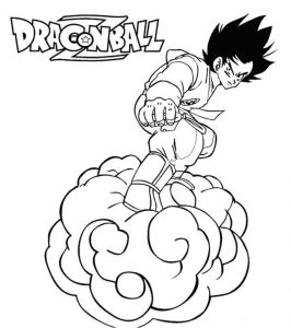 Coloriage Dragon Ball Z Gratuit Coloriage A Imprimer Dragon Ball Z Sur son Nuage Gratuit