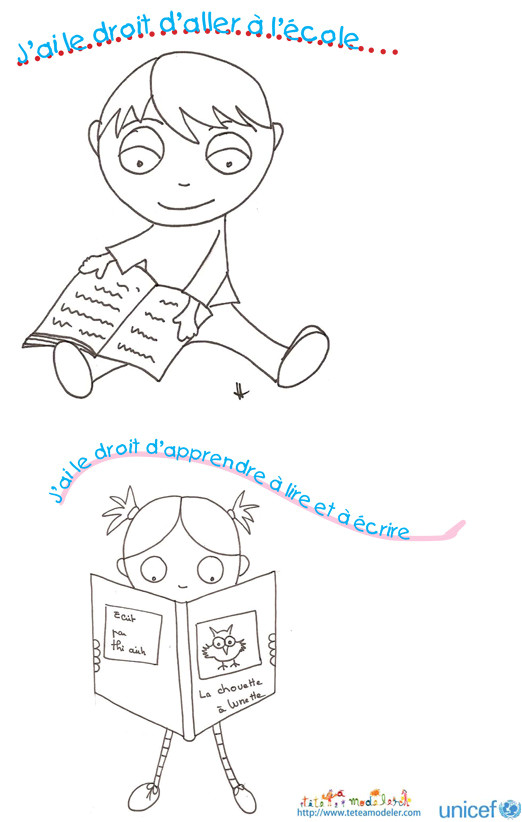 Coloriage Droits De L Enfant Imprimer Le Coloriage J Ai Le Droit D Aller à L école L