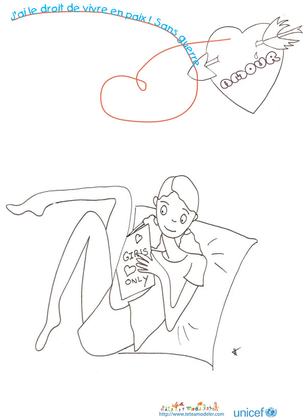 Coloriage Droits De L Enfant Imprimer Le Coloriage J Ai Le Droit De Vivre En Paix L