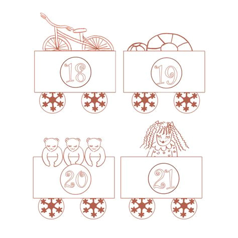 Coloriage Du Calendrier De L Avent Gratuit Calendrier De L Avent   Colorier Petit Train Free