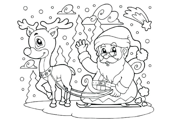 Coloriage Du Pere Noel Et Ses Rennes Dessin Du Pere Noel Avec son Traineau Et Ses Rennes