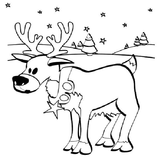 Coloriage Du Pere Noel Gratuit Coloriage A Imprimer Le Renne Du Pere Noel Dans La Neige