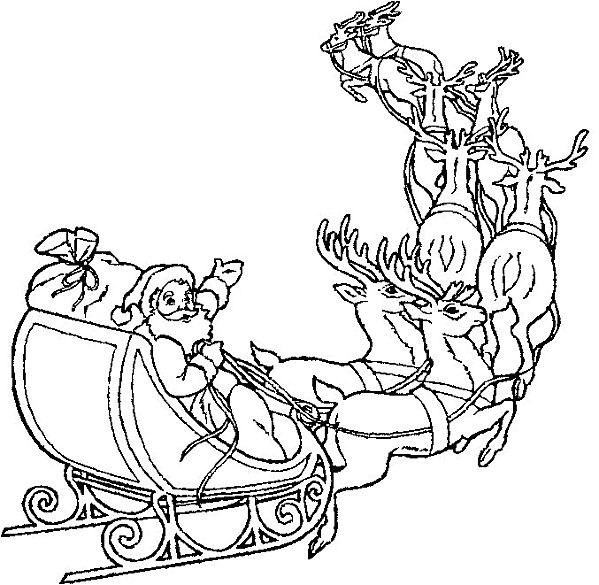 Coloriage Du Pere Noel Gratuit Coloriage A Imprimer Le Traineau Du Pere Noel Gratuit Et