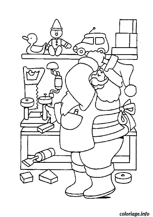 Coloriage Du Pere Noel Gratuit Coloriage Pere Noel Travail Dessin