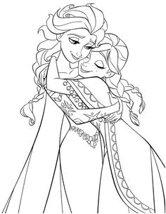 Coloriage Elsa Et Anna à Imprimer 150 Meilleures Images Du Tableau La Reine Des Neiges