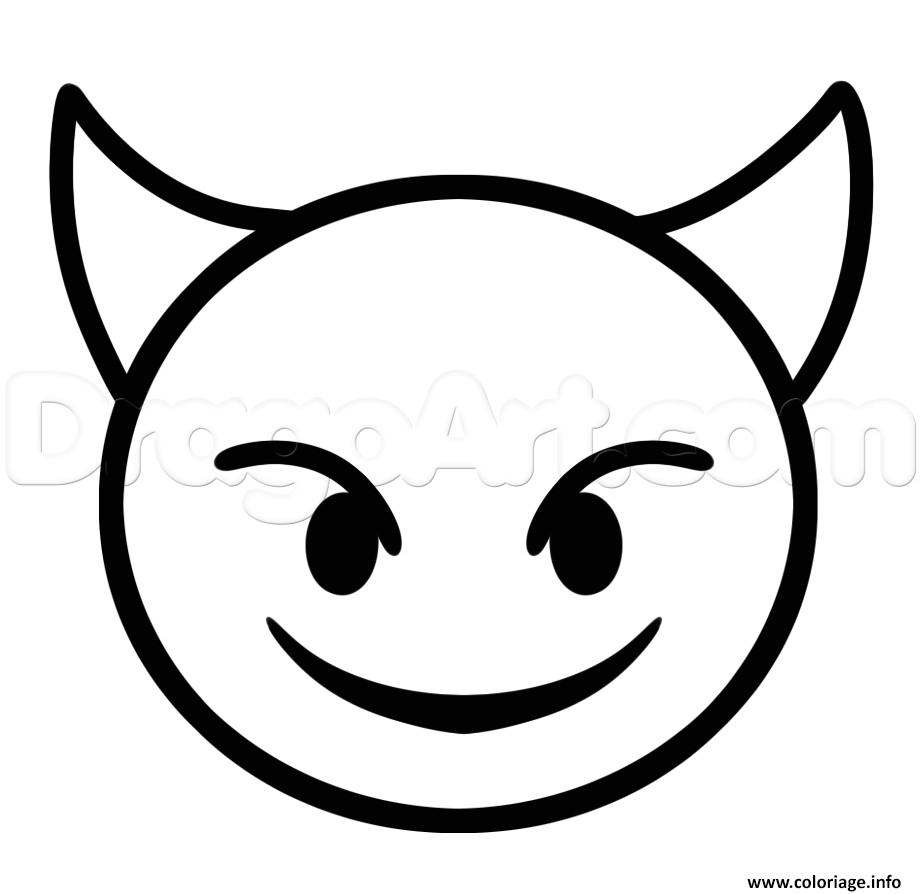 Coloriage Emoji iPhone A Imprimer Coloriage Diable Emoji iPhone Jecolorie