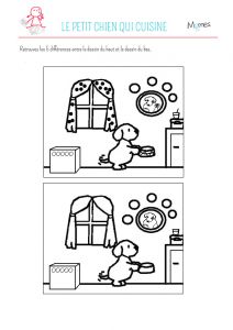 Coloriage En Haut En Bas Jeu Des 5 Erreurs Le Petit Chien Qui Cuisine Momes