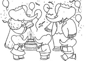 Coloriage En Ligne Babar Coloriage A Imprimer Babar Fete son Anniversaire Gratuit