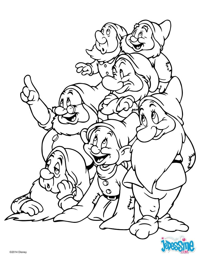 Coloriage En Ligne Blanche Neige Coloriages Blanche Neige Les 7 Nains Fr Hellokids