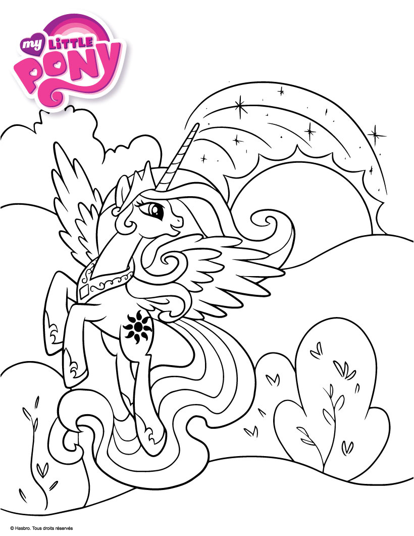 Coloriage En Ligne Little Pony Coloriages Princesse Celestia Fr Hellokids