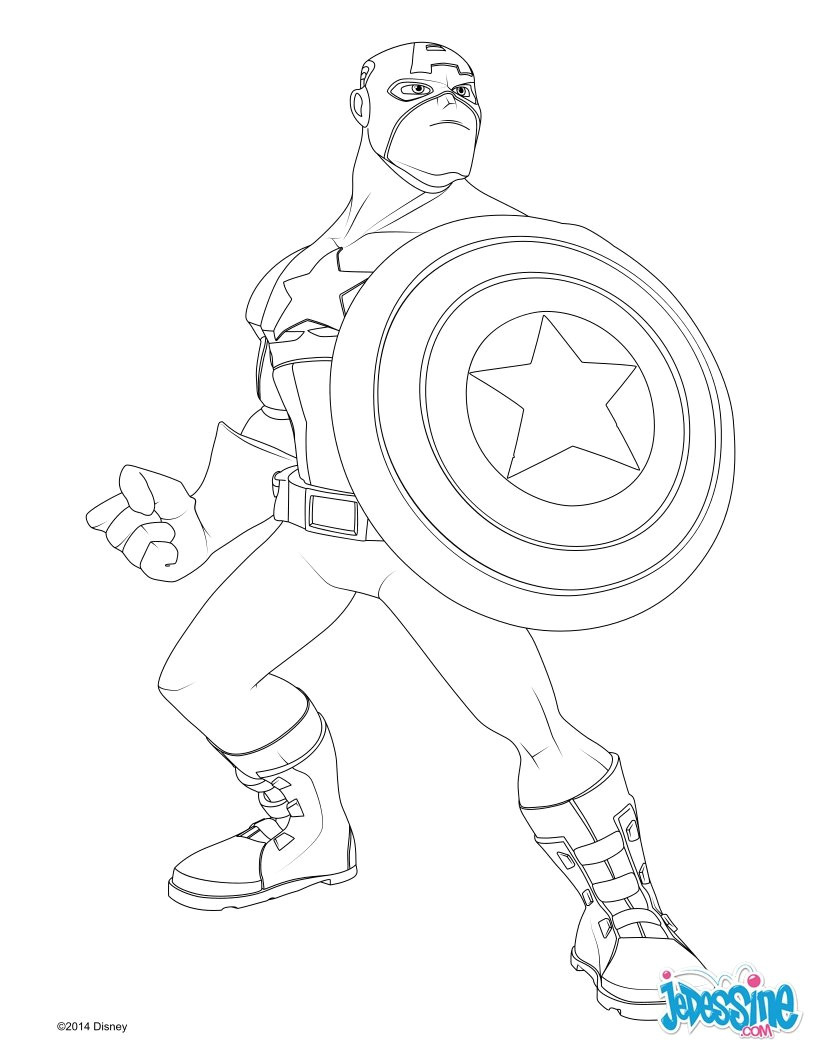 Coloriage En Ligne Marvel Coloriages Avengers Captain America Fr Hellokids