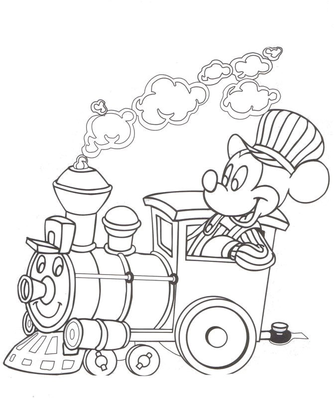 Coloriage En Ligne Train Mickey Mouse Coloring Page