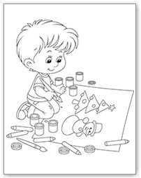 Coloriage Enfant Qui Dessine Coloriages à Imprimer Noël Tipirate