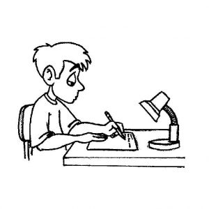 Coloriage Enfant Qui écrit Apprendre Le Dessin – 3 Design