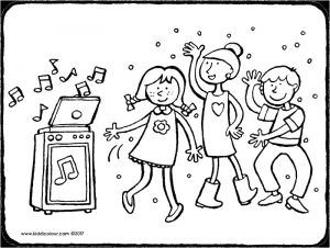 Coloriage Enfants Qui Dansent Danser Kleurprenten Kiddicoloriage