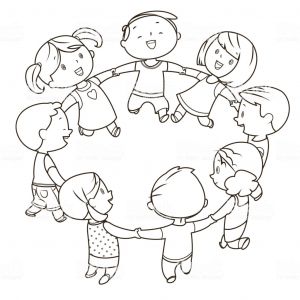 Coloriage Enfants Qui Dansent Ilustración De Coloring Book Niños Lindos tomados De La