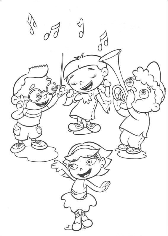 Coloriage Enfants Qui Dansent Little Einsteins Play Music to Her