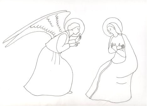 Coloriage Eveil A La Foi Eveil A La Foi Celebrations Annonciation Coloriage