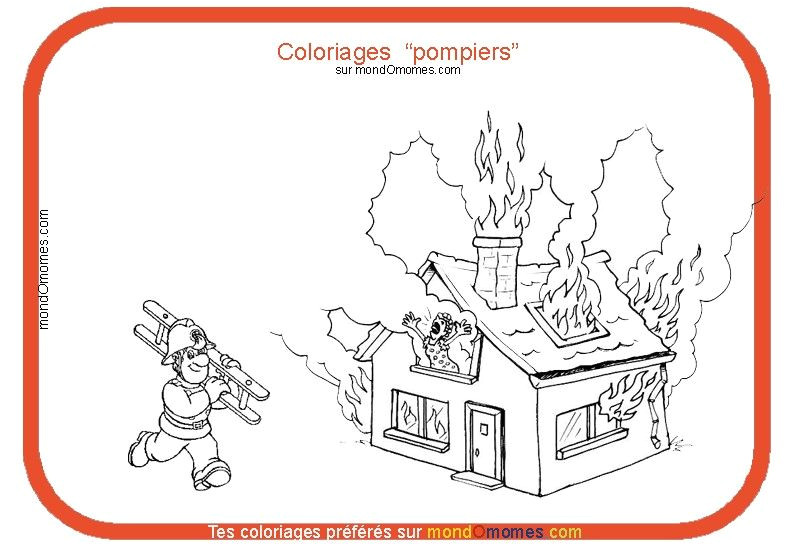 Coloriage Flamme De Feu Coloriage Pompier Et Maison En Feu