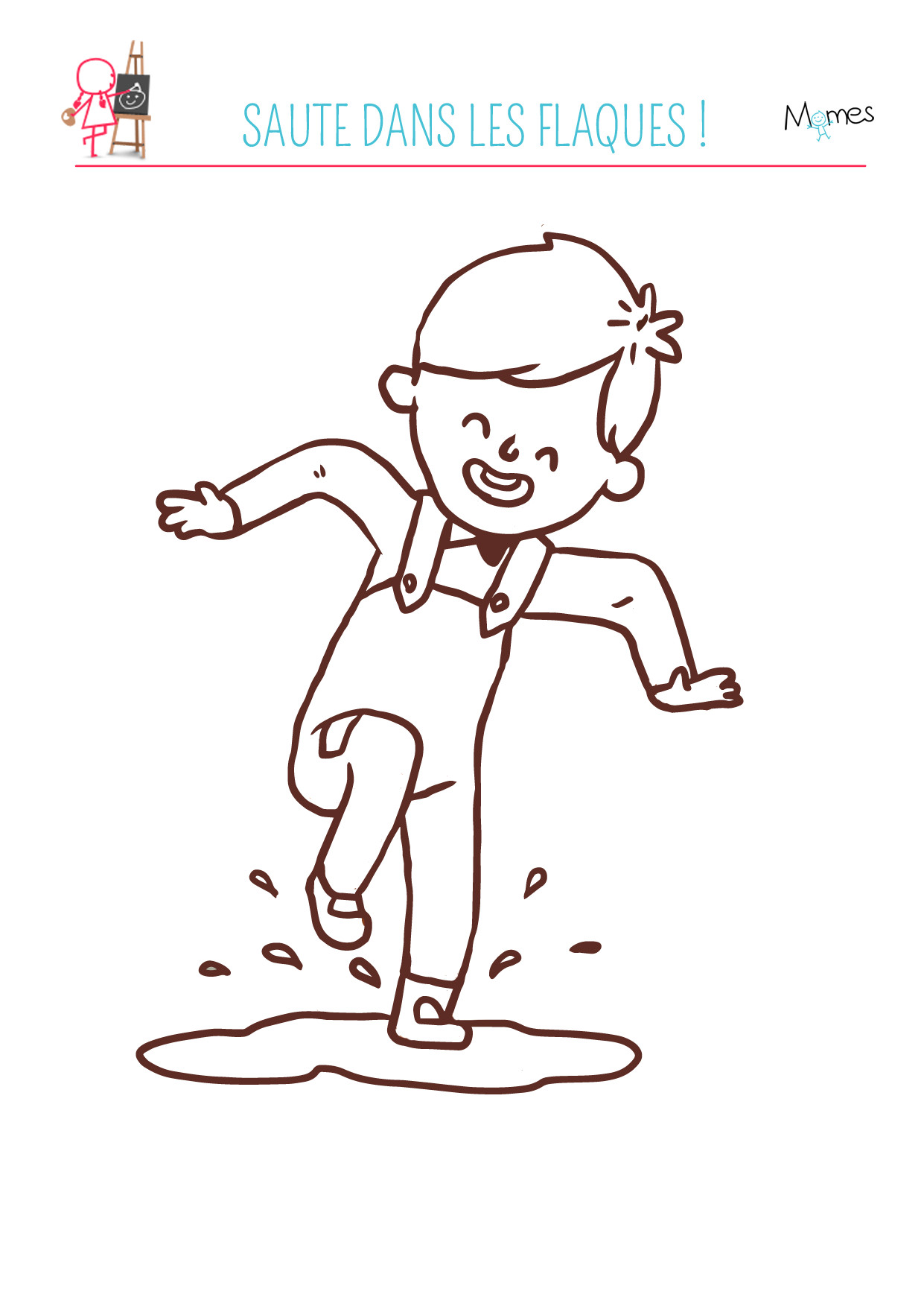 Coloriage Flaque D Eau Coloriage Automne Saute Dans Les Flaques Momes