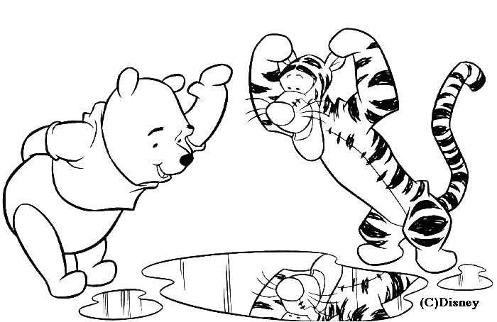 Coloriage Flaque D Eau Dessin Coloriage Tigrou