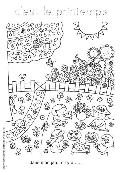 Coloriage Fleur Du Printemps Printemps " Dans Mon Jardin Il Y A "