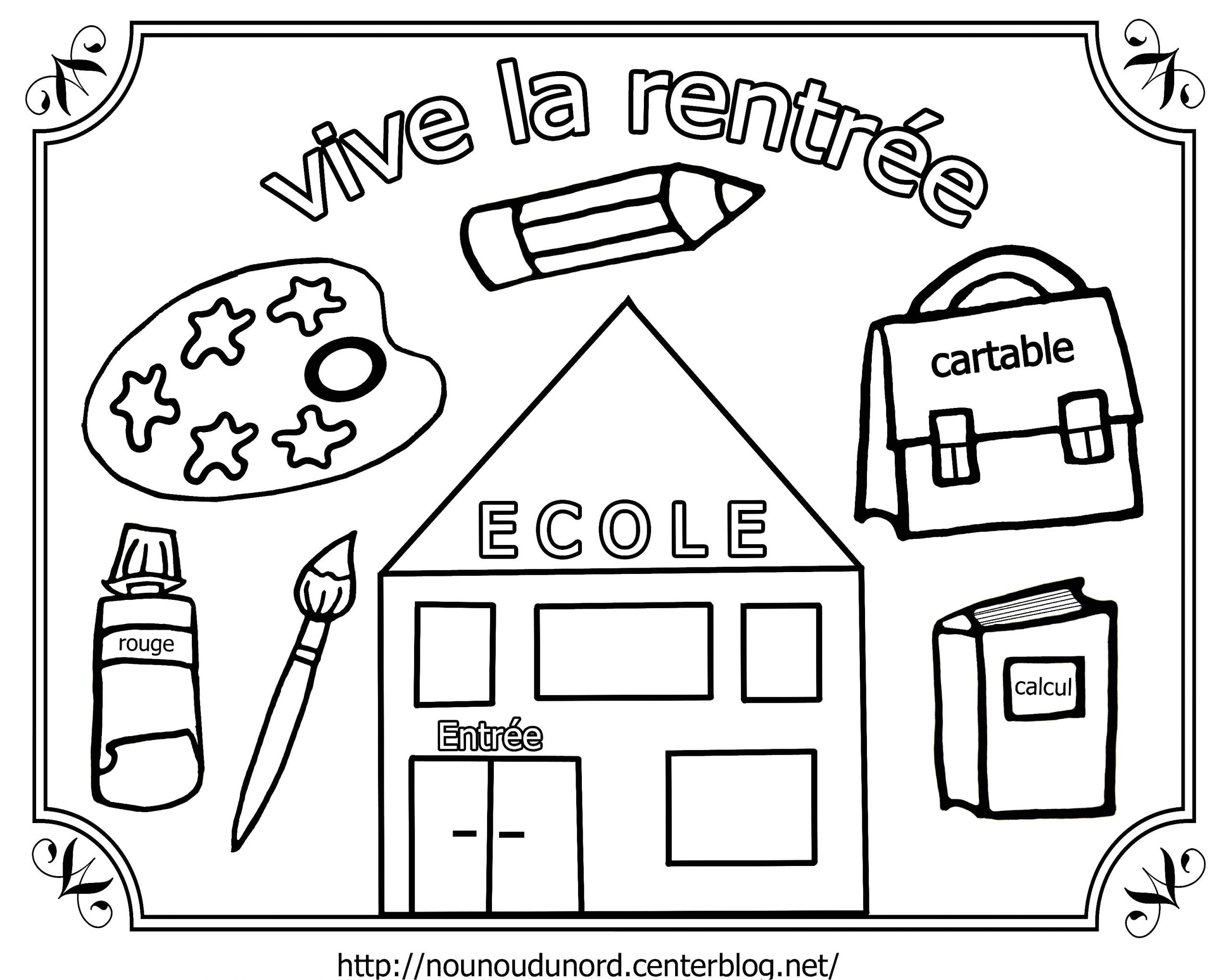 Coloriage Fourniture Scolaire Maternelle Dessin Rentrée Maternelle   Imprimer