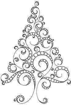 Coloriage Frise De Noel Swirl Tree