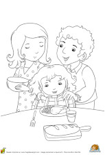 Coloriage Galette Des Rois Hugo L Escargot Coloriage Repas Famille A Sur Hugolescargot