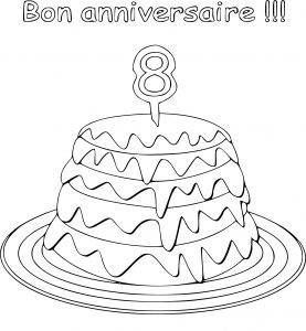 Coloriage Gateau Anniversaire 8 Ans Coloriage Anniversaire 8 Ans à Imprimer Sur Coloriages Fo