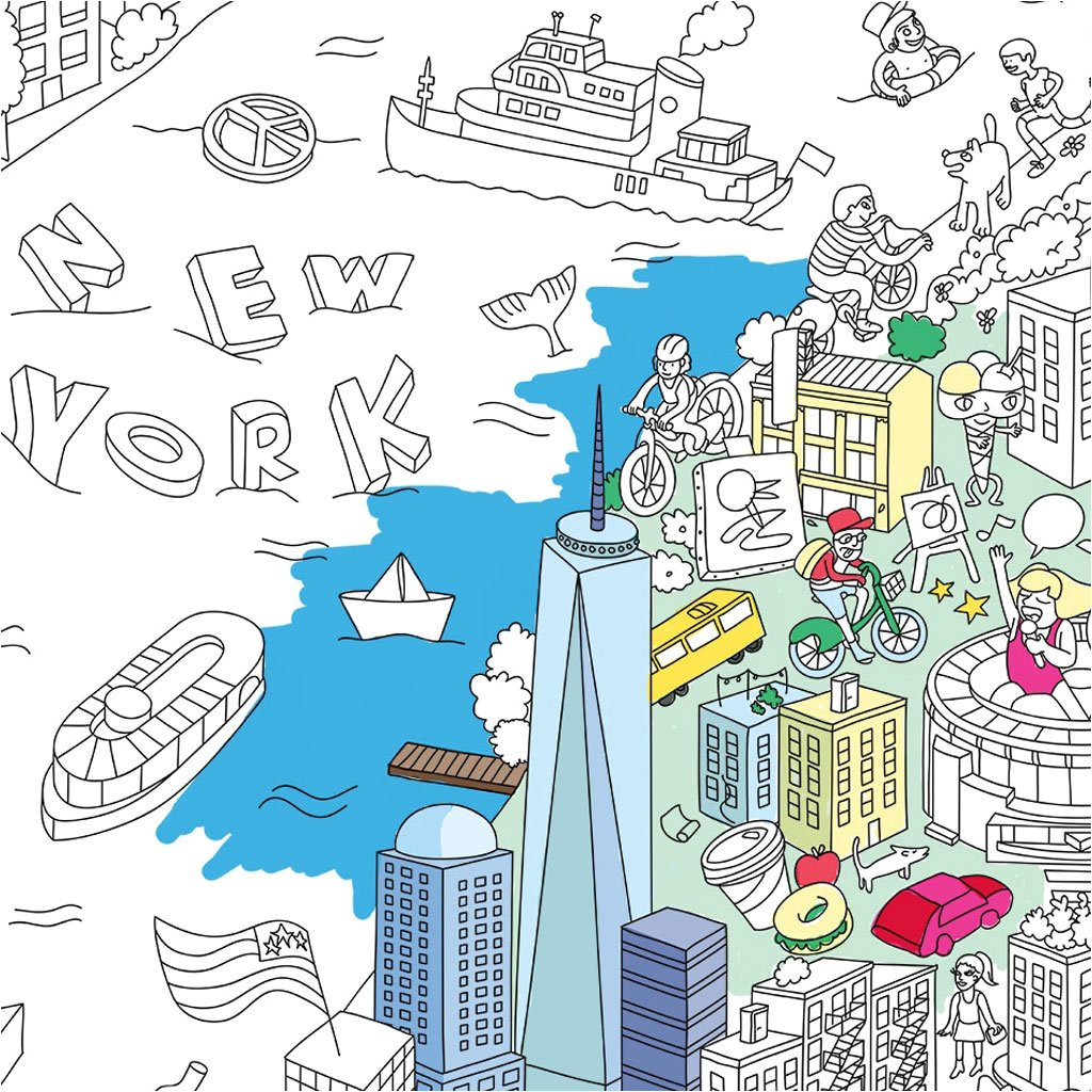 Coloriage Geant New York Ausmalposter New York