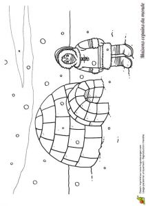 Coloriage Glace A Imprimer Coloriage Dessin Igloo Et Esquimau
