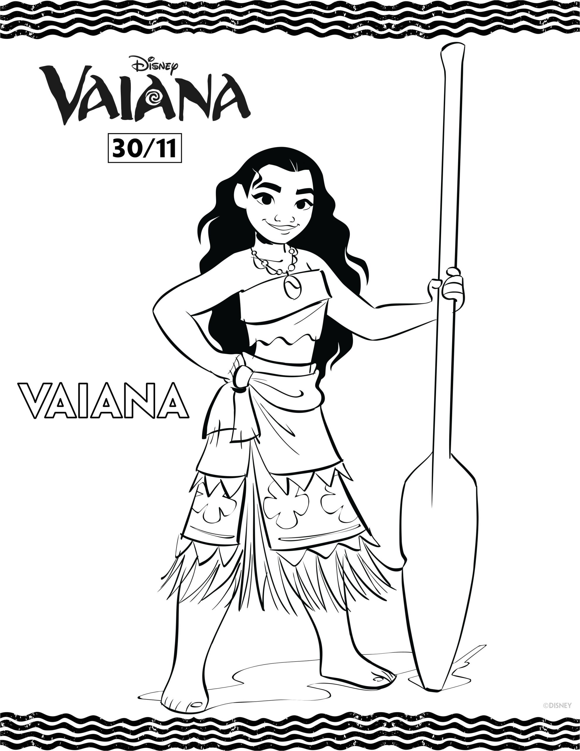 Coloriage Gratuit à Imprimer Vaiana Modele Dessin Princesse Facile