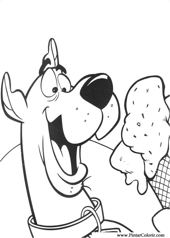 Coloriage Gratuit De Scoubidou Drawings to Paint & Colour Scooby Doo Print Design 018