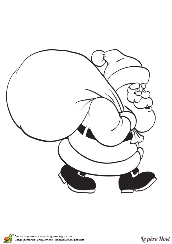 Coloriage Gratuit Pere Noel Et son Traineau Dessin   Colorier Du P¨re No L Avec Ses Lunettes Et son Gros