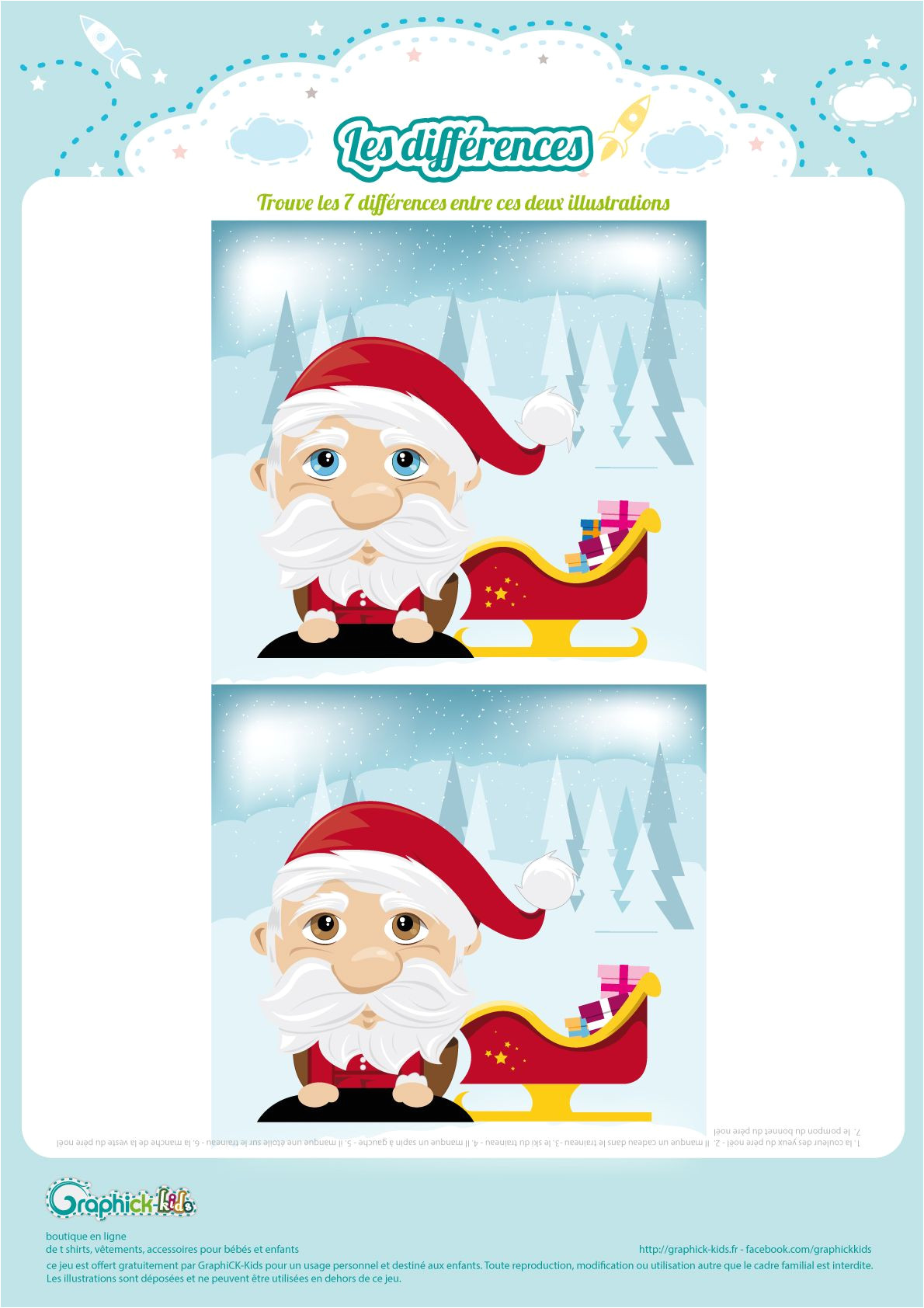 Coloriage Gratuit Pere Noel Et son Traineau L Activité Du Mercredi Les Différences Du P¨re No L