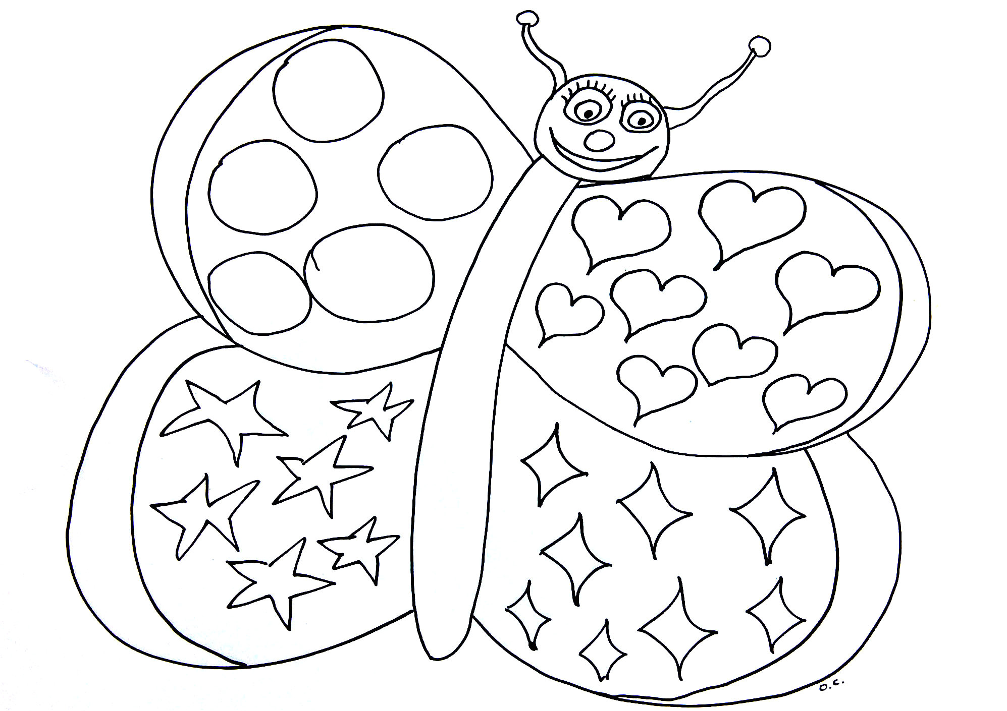 Coloriage Gratuit Pour Bébé Papillon Coeurs Coloriage De Papillons Coloriages Pour