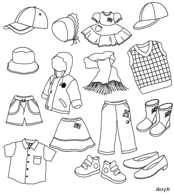 Coloriage Habits D Hiver Dessin à Imprimer Des Vêtements D Enfants