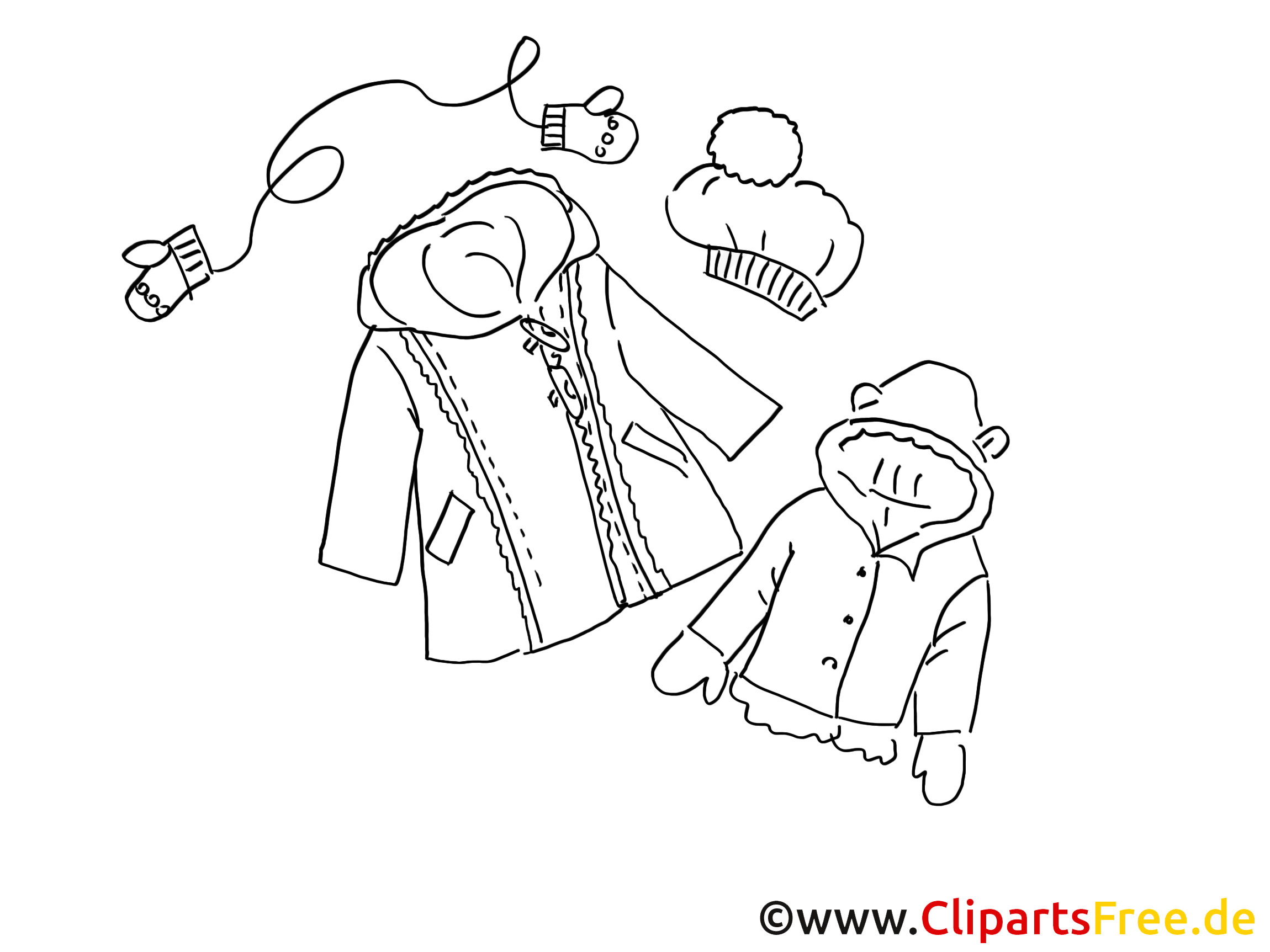 Coloriage Habits D Hiver Vêtements D Hiver Image à Colorier Illustration Mode