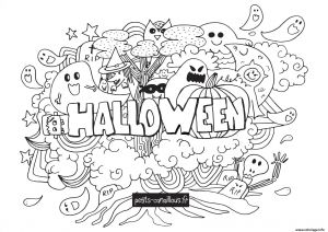 Coloriage Halloween Gratuit Imprimer Coloriage Halloween Doodle Dessin
