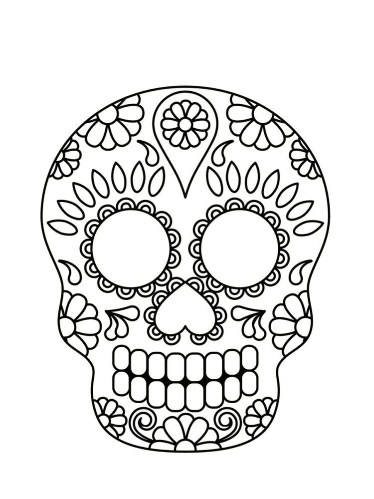 Coloriage Halloween Tete De Mort Coloriage Tête De Mort Mexicaine 20 Dessins à Imprimer