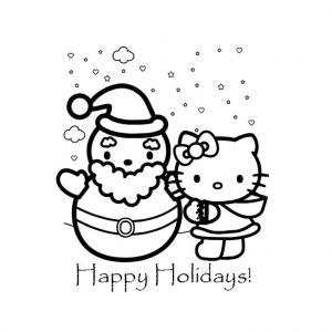 Coloriage Hello Kitty Pere Noel Coloriage Hello Kitty Gratuit A Colorier Az Coloriage