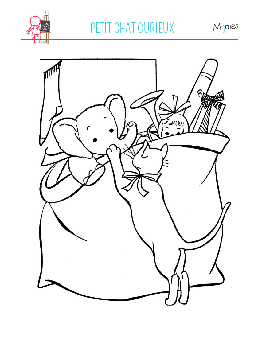 Coloriage Hotte De Noel Coloriage La Hotte Du Père Noël Momes