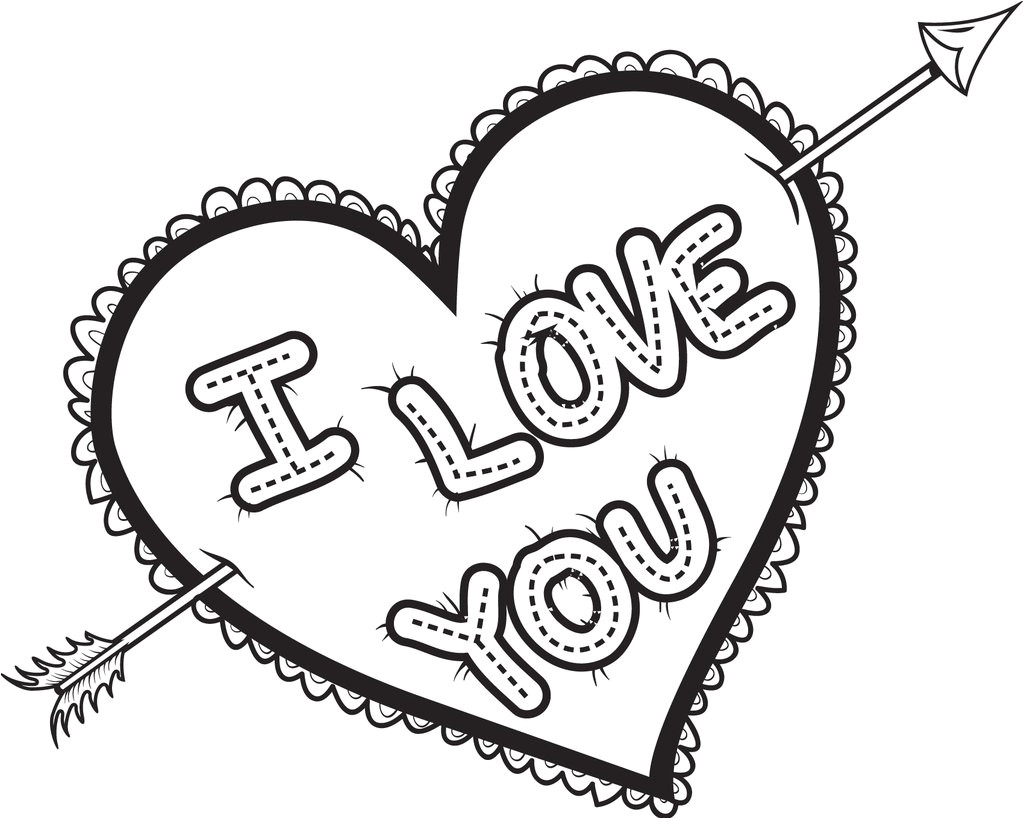 Coloriage I Love You Free Printable I Love You Heart Coloring Page for Kids